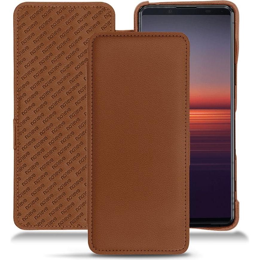 Noreve Lederschutzhülle horizontal (Sony Xperia 5 II), Smartphone Hülle, Braun