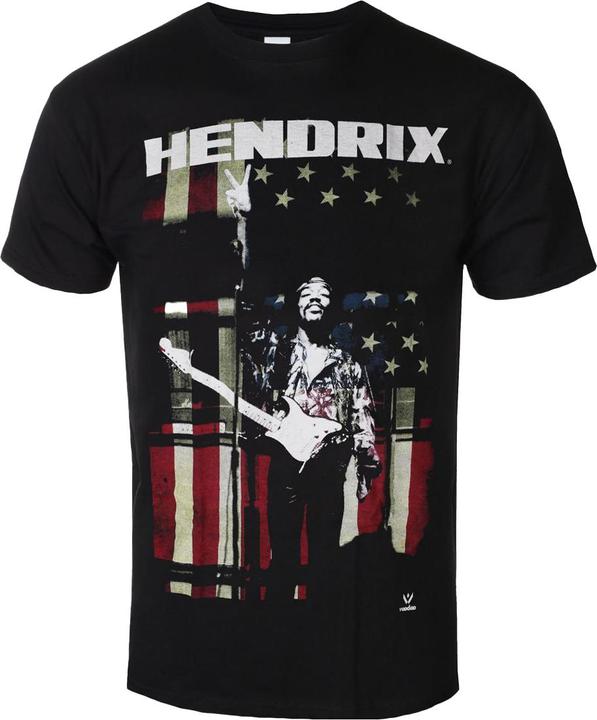 Immagine prodotto Jimi Hendrix Maglietta unisex per adulti in cotone con la bandiera della pace (S)