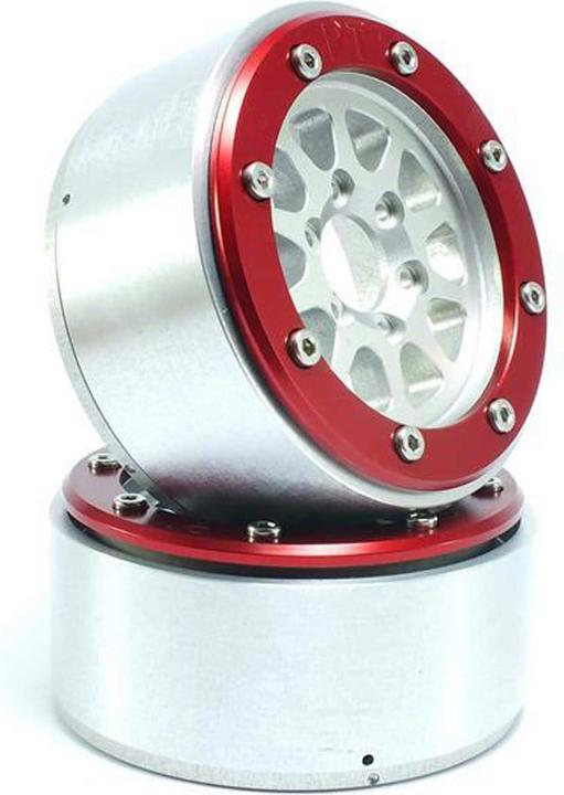Image du produit Metsafil beadlock wheels gear argent/rouge 1.9 (2 pcs.) sans moyeu de roue