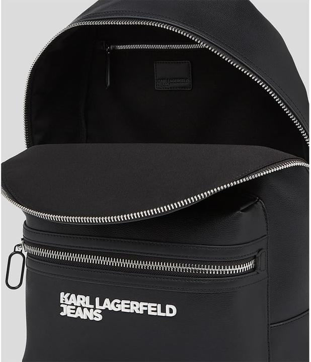 Actual product image Karl Lagerfeld Essential Grainy PU Backpack with Logo, Zipper, and Adjustable Straps
