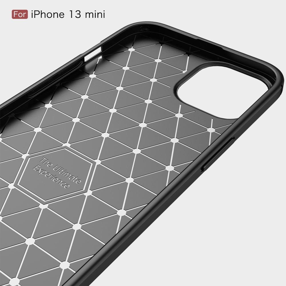 Thumbnail - Cover-Discount iPhone 13 mini - Metall Carbon Look Gummi Hülle blau (Apple iPhone 13 mini), Smartphone Hülle, Blau