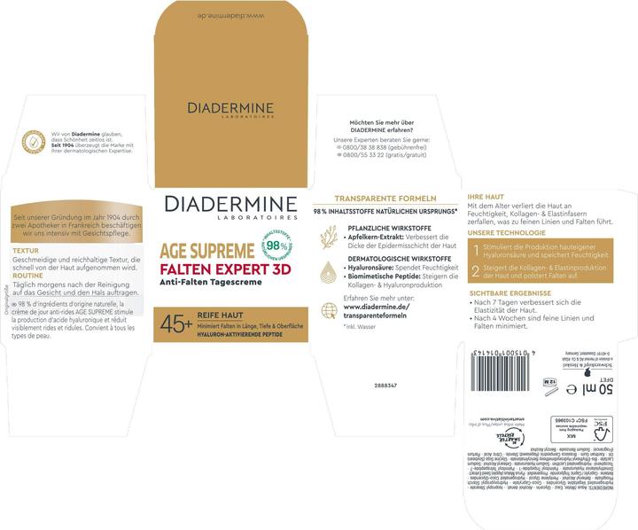 Actual product image Diadermine Wrinkle Expert 3D (50 ml, Day cream)