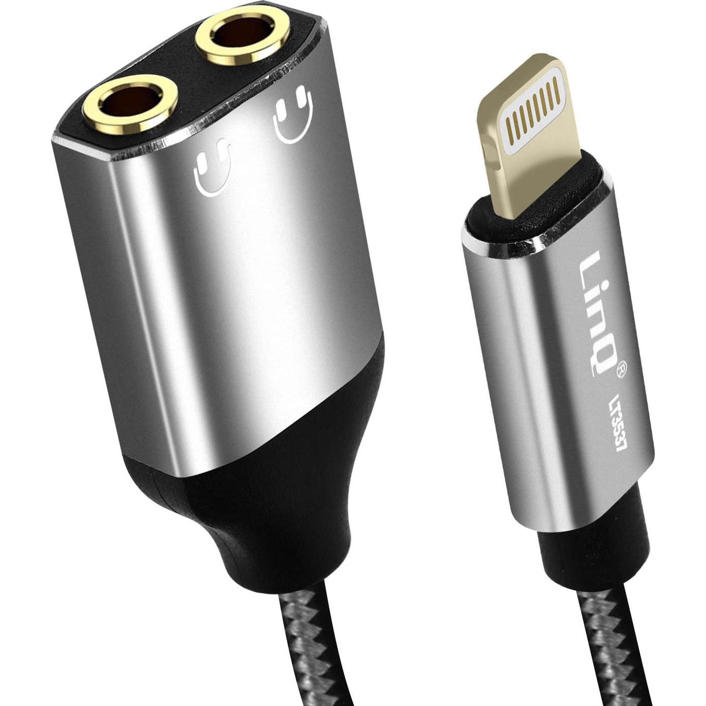 Thumbnail - LinQ LT3537 Audiosplitter (Lightning, 3.5mm Klinke), Mobilgerät Adapter, Grau