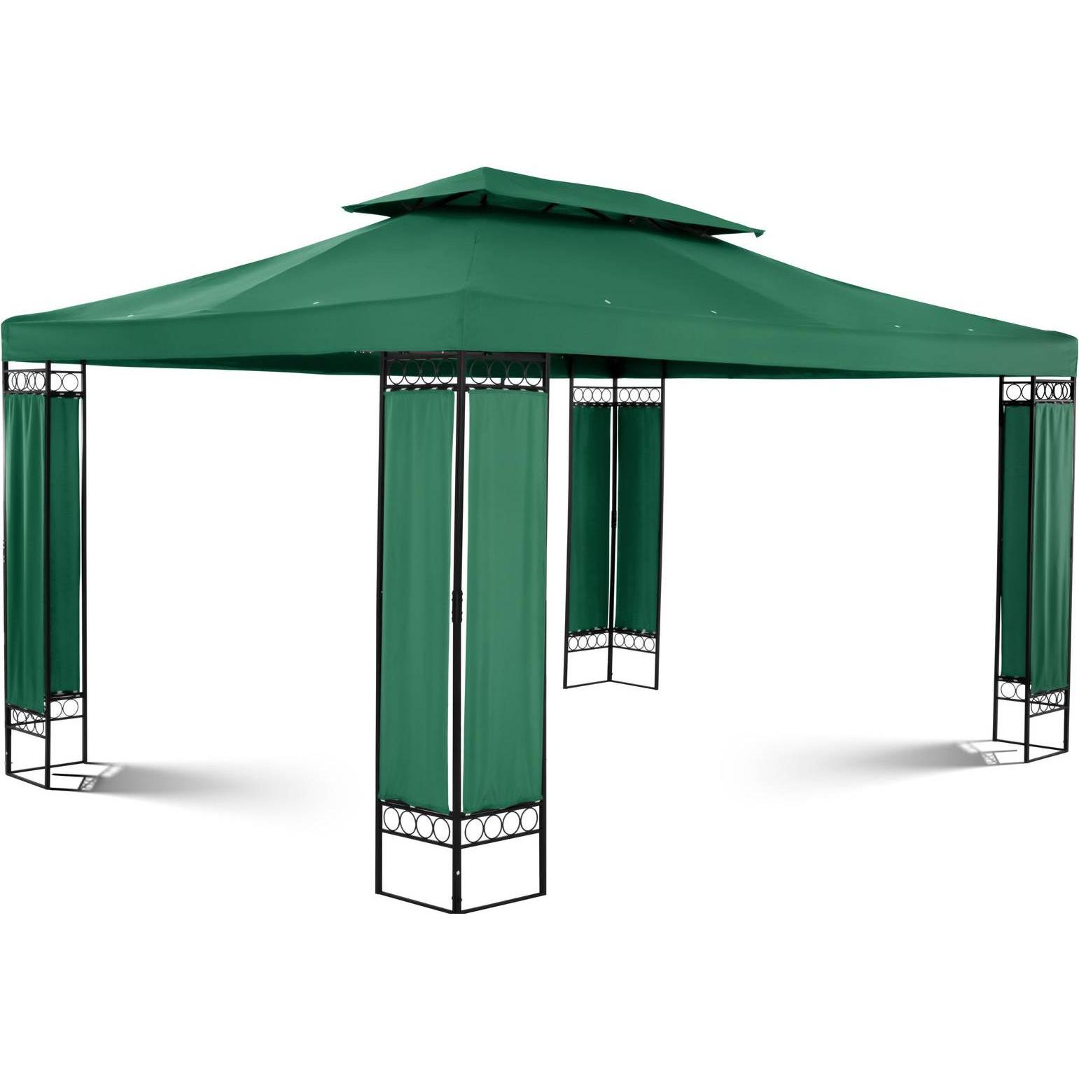 Uniprodo, Pavillon, Gartenpavillon Festzelt Pavillon Metall Sonnendach Partyzelt 3x4m dunkelgrün (394 cm, 294 cm)