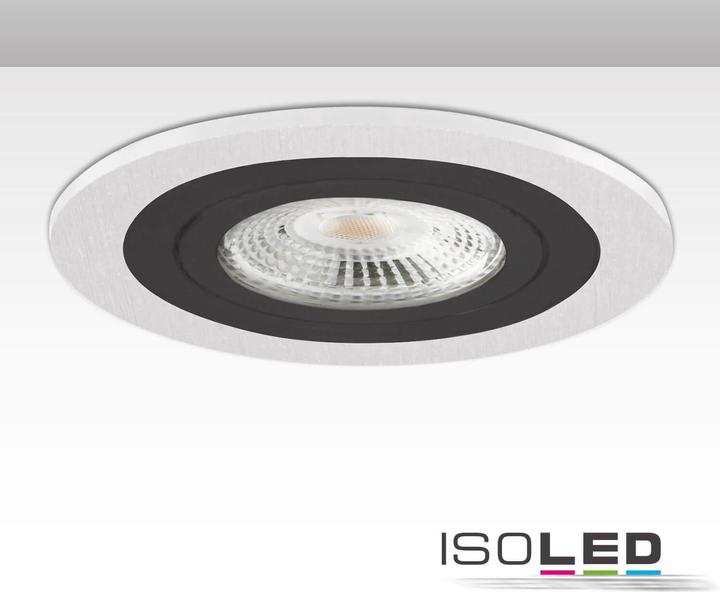 Image du produit Isoled Cadre d'encastrement rond, découpe de trou 80mm, blanc + noir, pour spots GU10/MR16