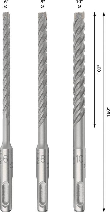 Produktbild Bosch Zubehör PRO SDS plus-5X Hammerbohrer-Set, 6/8/10 mm, 3-tlg. (10 mm, 6 mm, 8 mm)