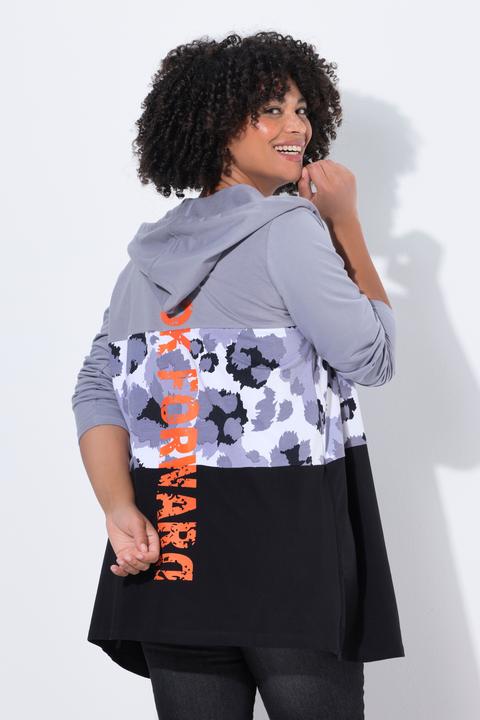 Produktbild Angel of Style Long-Sweatjacke, A-Linie, Leo-Streifen, Rücken-Wording (44)