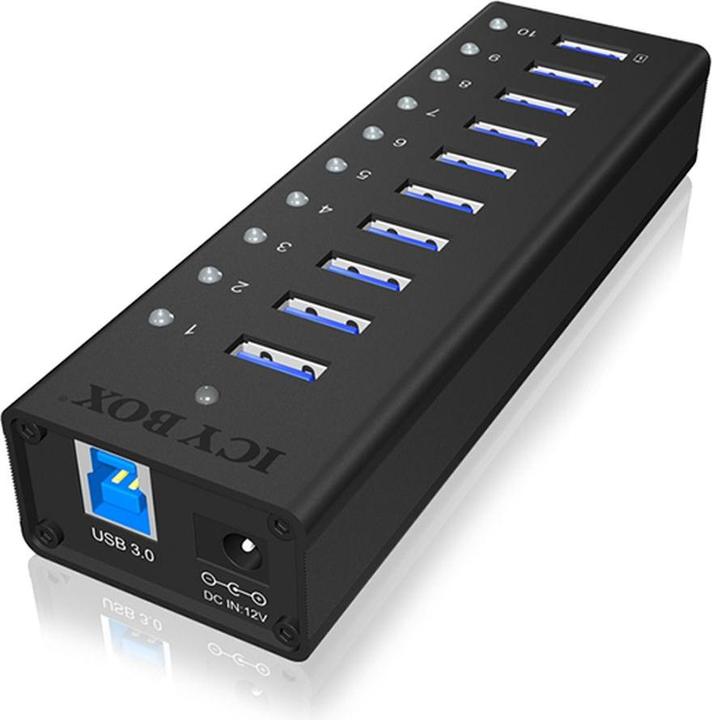 Produktbild Icy Box USB Hub High-Speed & Pug Play Connection ,IB-AC6110 (USB-B, 10 Ports)