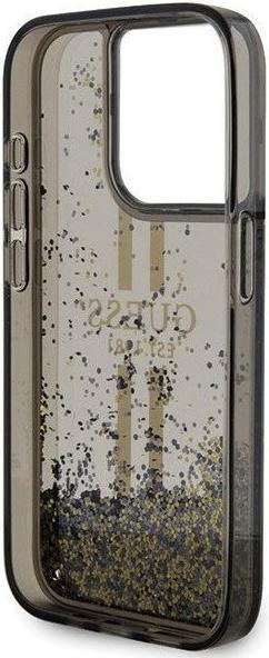 Produktbild Guess GUHCP15XLFCSEGK iPhone 15 Pro Max 6.7" czarny/black hardcase Liquid Glitter Gold Stripes (Apple iPhone 15 Pro Max)