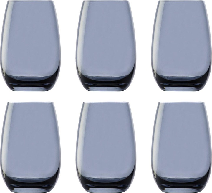Actual product image Ich-zapfe Coloured drinking glasses ELEMENTS set of 6, blue-grey, 335 ml (0.34 l, 1 x)