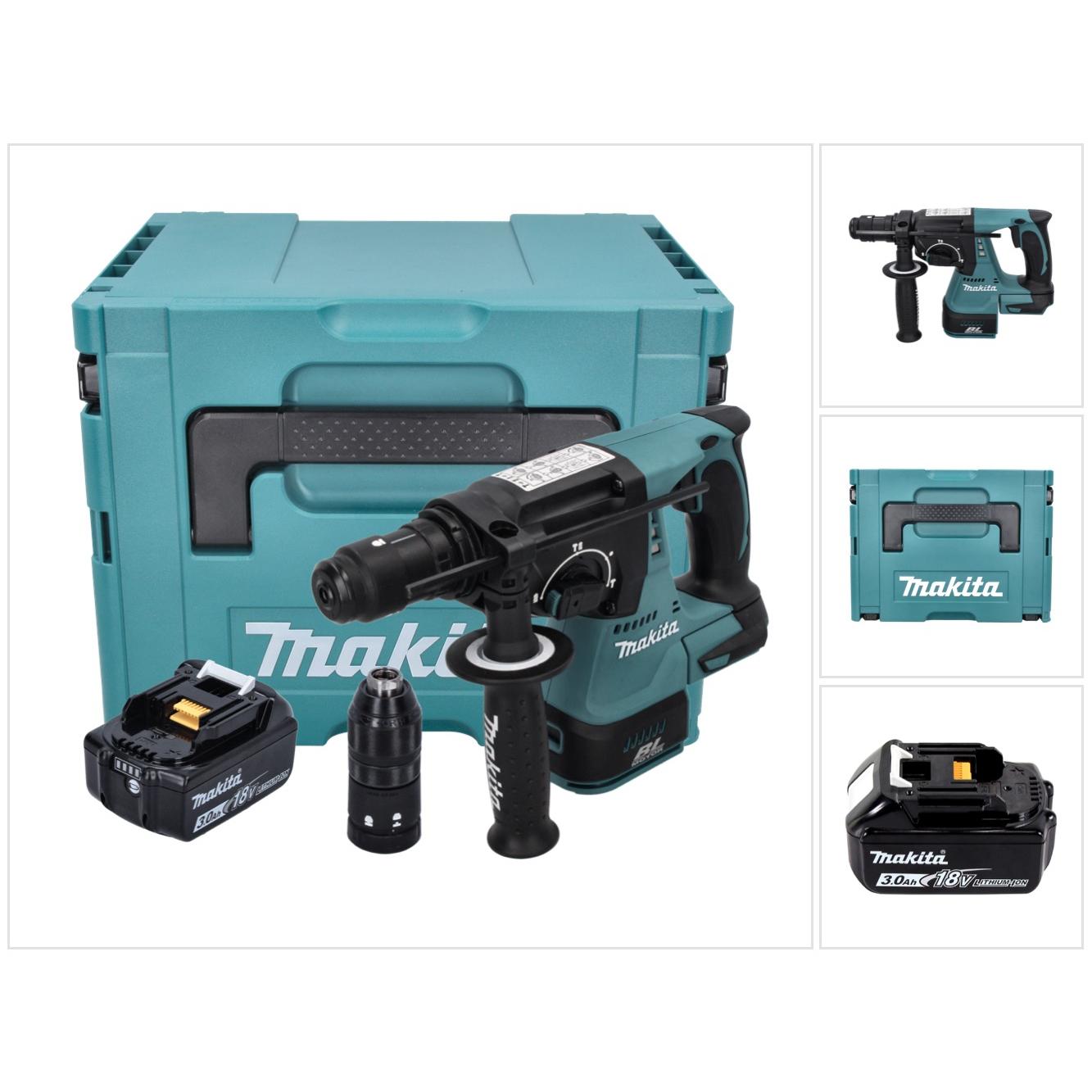 Makita, Trapano + Avvitatore a batteria, DHR 243 F1J Trapano a percussione a batteria 18 V 2.0 J SDS plus Brushless + 1x batteria