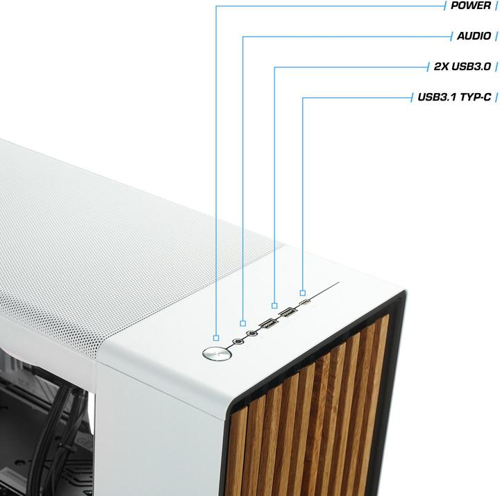 Actual product image Kiebel Gaming PC White Forest V AMD Ryzen 7 5700X, 16GB DDR4, NVIDIA RTX 4060 8 GB, 1TB SSD (ATX)