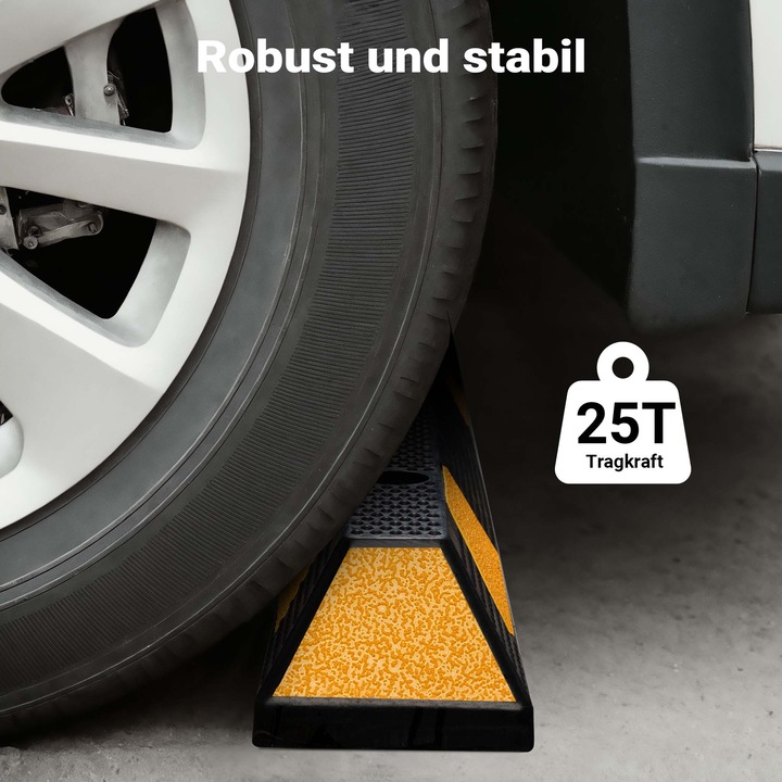 Produktbild Wiltec Radstopper 165x15x10cm Einparkhilfe Gummi Anfahrschutz Parkhilfe Garage