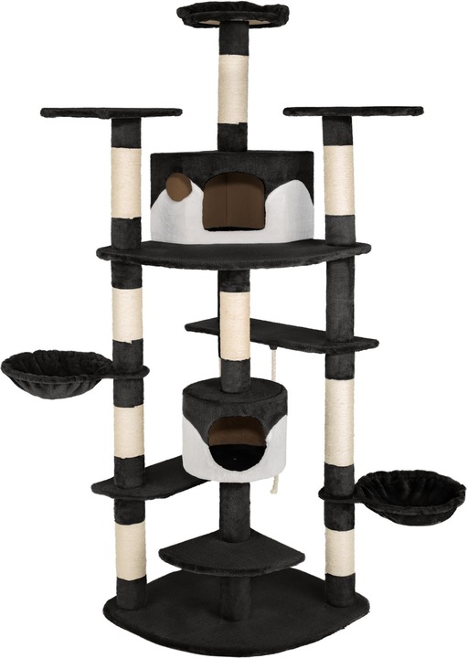 Actual product image tectake Cat tree Duki (204 cm, Black, White)