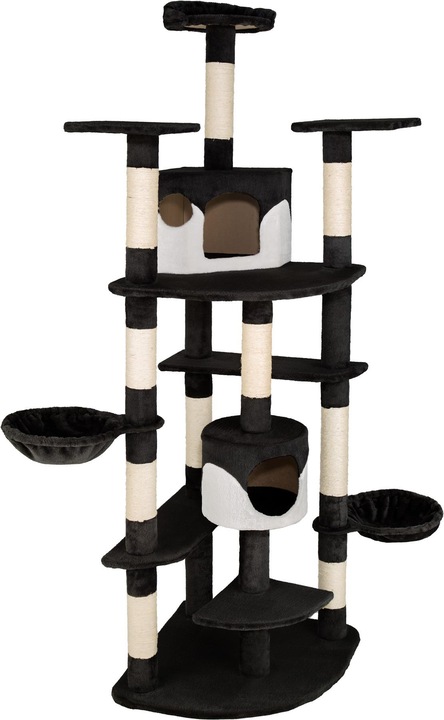 Actual product image tectake Cat tree Duki (204 cm, Black, White)