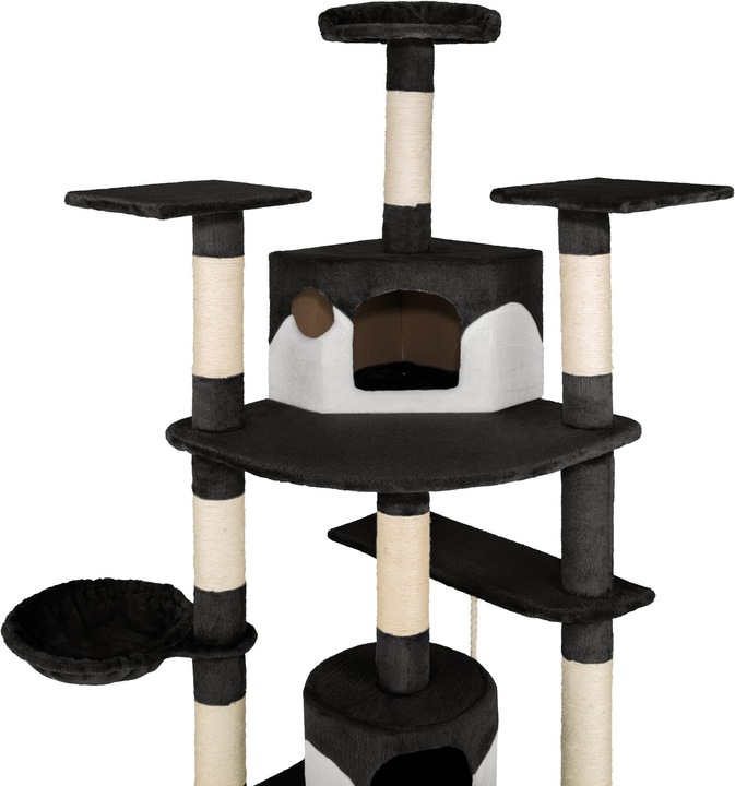 Actual product image tectake Cat tree Duki (204 cm, Black, White)