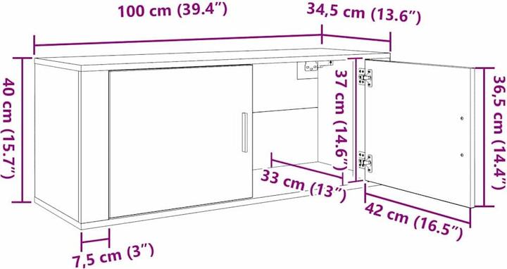 Produktbild vidaXL Wandschrank (34.50 x 40 x 100 cm)