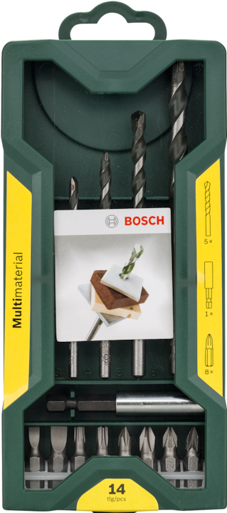 Image du produit Bosch Zubehör Jeu de forets universels Mini-X-Line, 14 pièces, 1 foret universel magnétique (3 mm, 4 mm, 5 mm, 6 mm, 8 mm)