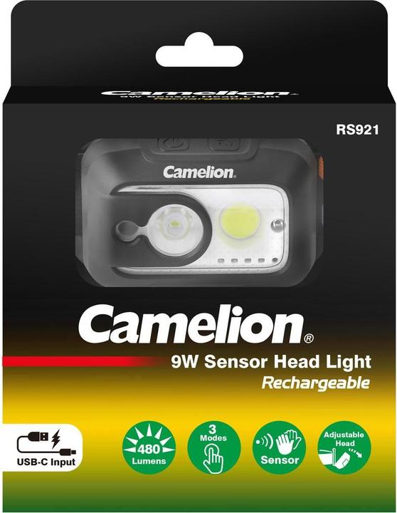 Produktbild Arcas LED COB Stirnleuchte mit Sensor, Akku wiederaufladbar (380 lm)