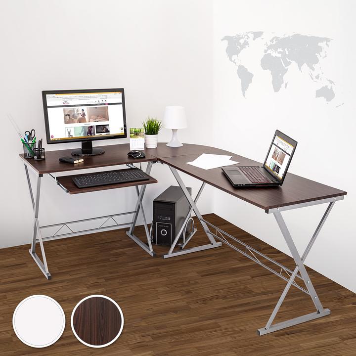 Immagine prodotto tectake scrivania d'angolo (135 x 55 x 75 cm)