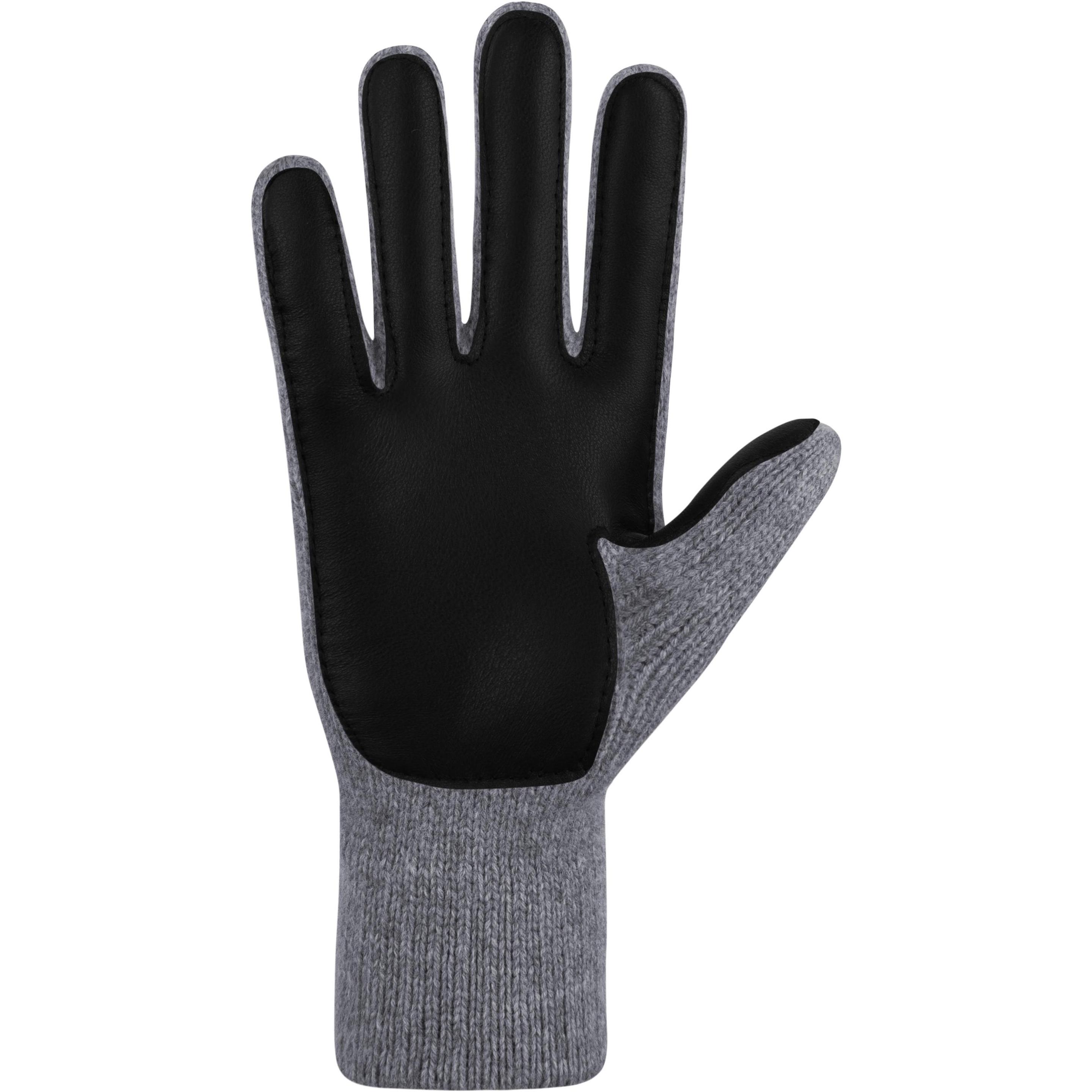 Thumbnail - Normani, Herren, Handschuhe, Herren Merino Strick-Fingerhandschuhe mit Schafleder "Leanyer" - 9635, Grau, (10)