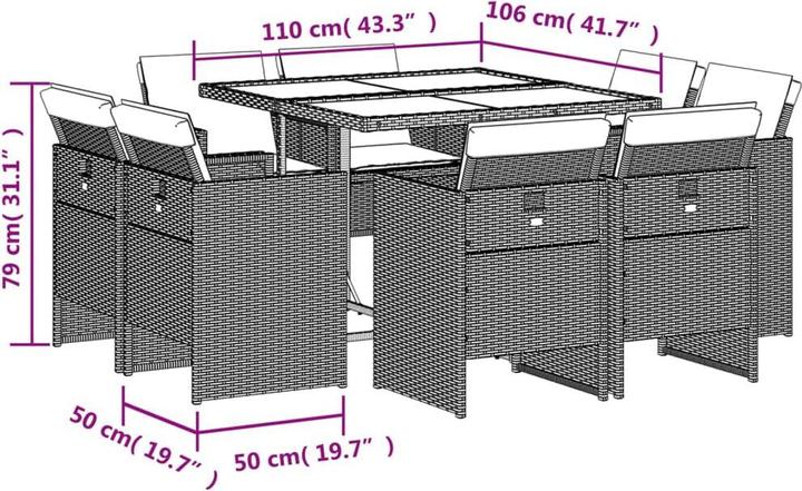Produktbild vidaXL Garten Essgruppe