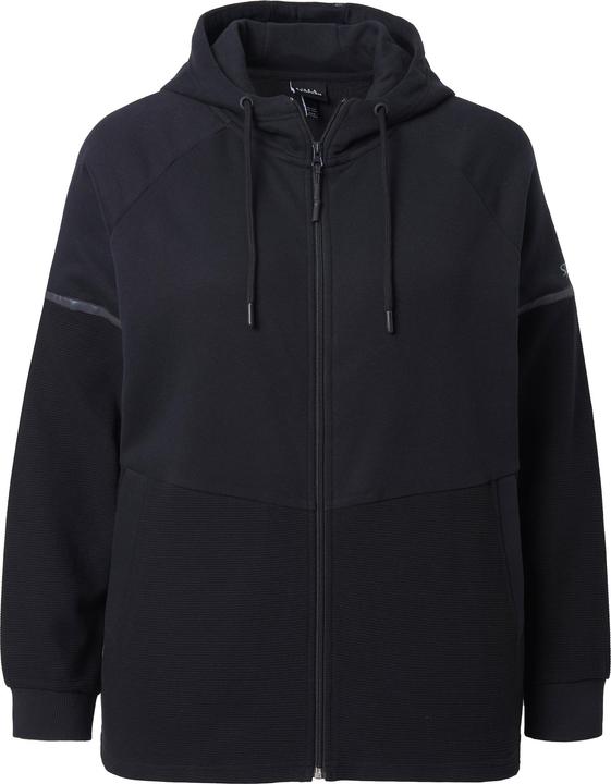 Immagine prodotto Ulla Popken Giacca di felpa con laccetti ad alta visibilità, cappuccio e metà in ottoman (46, 48)