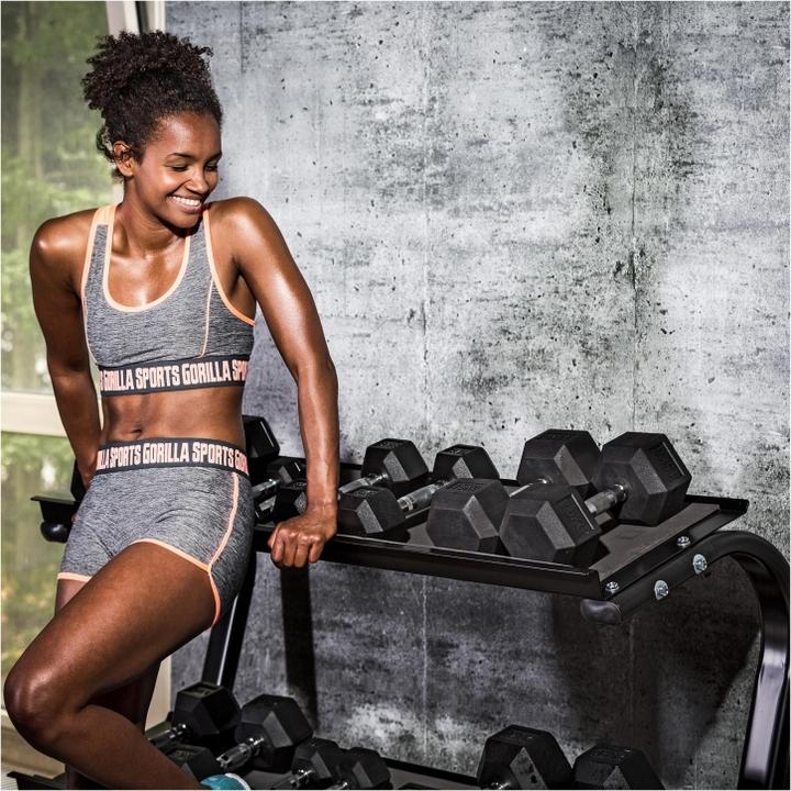 Image du produit Gorilla Sports Haltère Studio Hexagon en caoutchouc (1 x 27,5 kg)