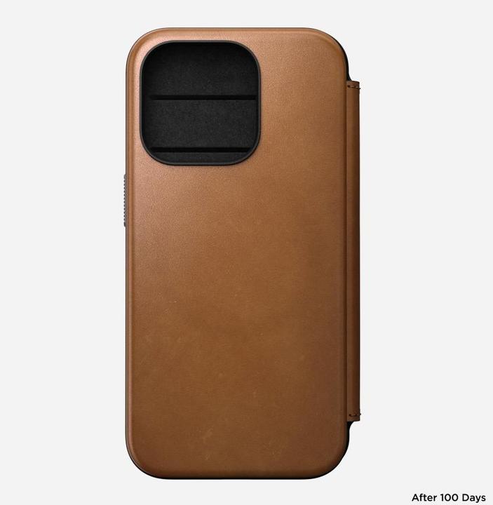 Actual product image Nomad Book Cover Modern Leather Folio iPhone 15 Pro Beige (Apple iPhone 15 Pro)