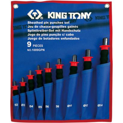 King, Meissel, TONY ZESTAW WYBIJAKÓW IGŁOWYCH Z UCHWYTEM GUMOWYM 9 cz. 2 - 14mm