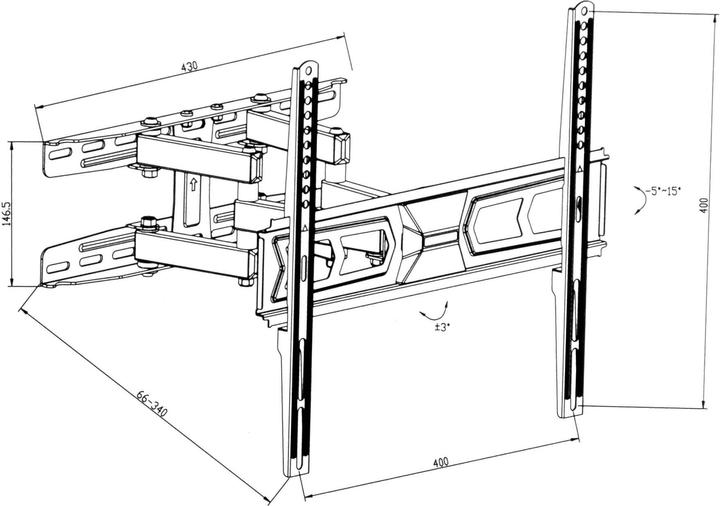Immagine prodotto tectake Supporto a parete per TV (Muro, 55", 60 kg)