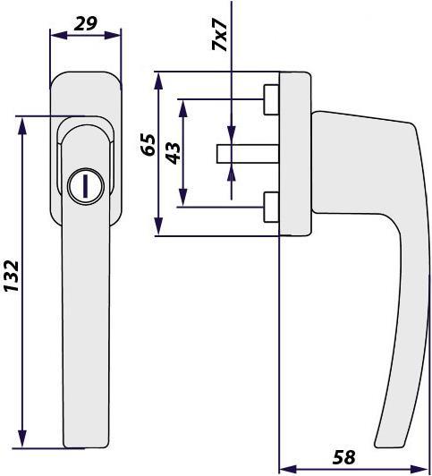 Actual product image tectake 2x window handle