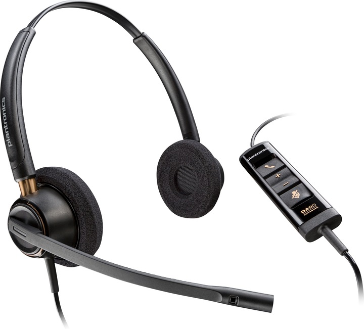 Poly HP Micro-casque stéréo EncorePro 525-M USB-A certifié Microsoft Teams, Avec fil, Appels/Musique (Cable, USB-A)