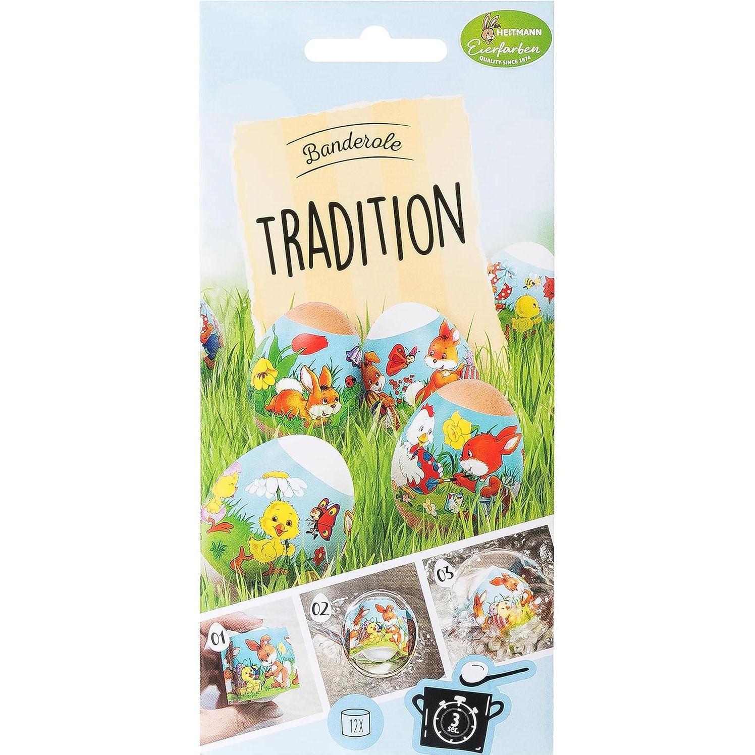 Brauns Heitmann, Osterdeko, Brauns-Heitmann 12 Eierbanderolen Tradition in 4 Motiven (12 x)