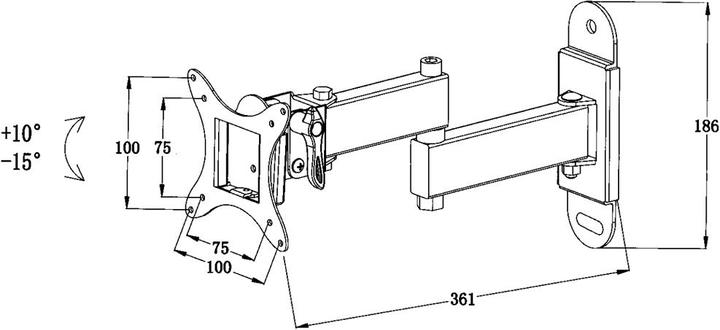 Image du produit tectake Support mural pour TV (Mur, 26", 30 kg)