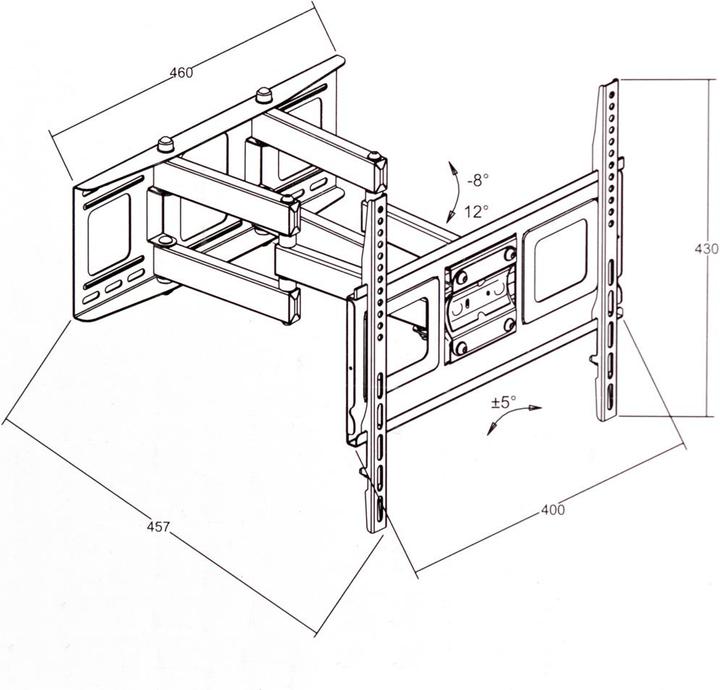 Image du produit tectake Support TV mural (Mur, 100 kg, 32" - 55")