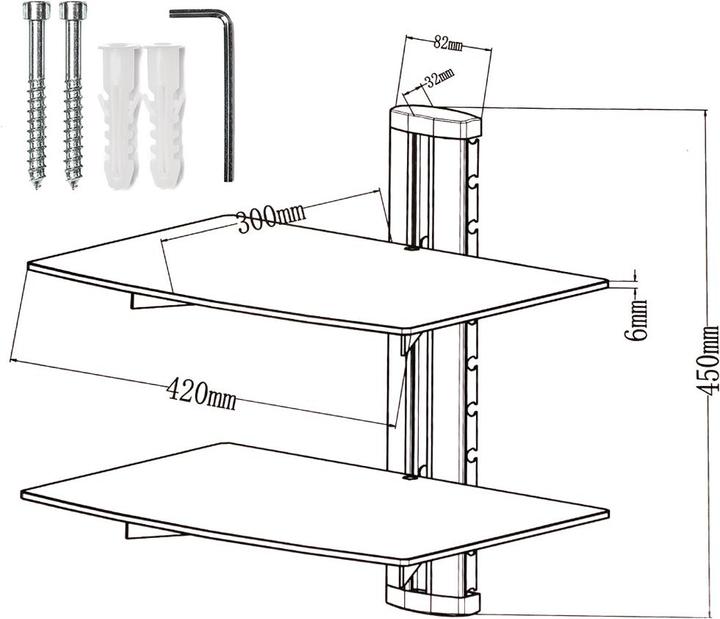 Image du produit tectake Support Mural (42 x 30 x 45 cm)