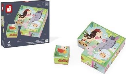 Image du produit Janod Ferme cubes animaux (9 pièces)