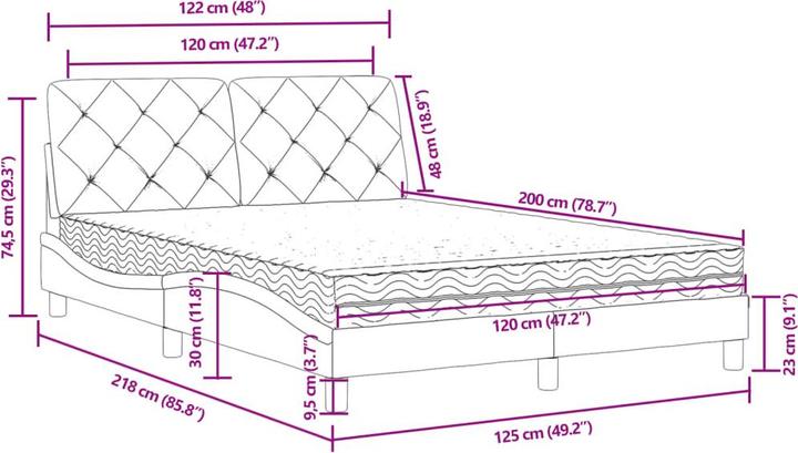 Image du produit vidaXL Bett (120 x 200 cm)