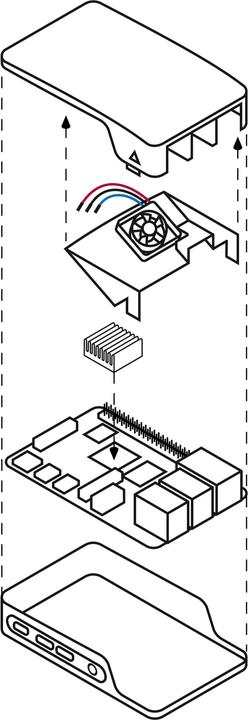 Actual product image Raspberry Pi Fan for official case 4 + Heatsink