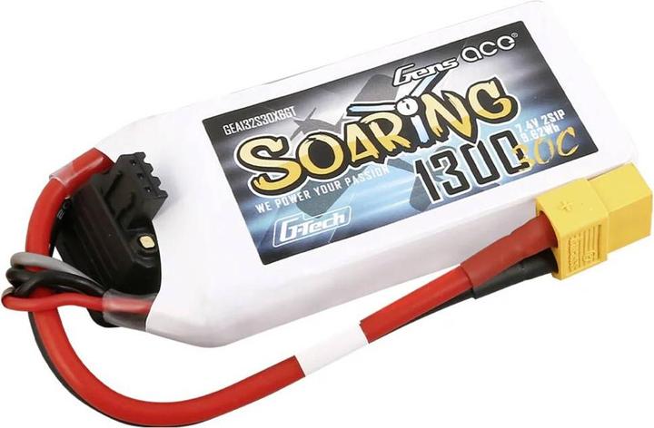 Immagine prodotto Gens Ace Accumulatore G-Tech Soaring 1300mAh 7.4V 30C 2S1P XT60 (7.40 V, 1300 mAh)