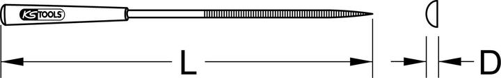 Actual product image KS Tools Half-round needle file, 5mm (Slash 3, 145 mm)
