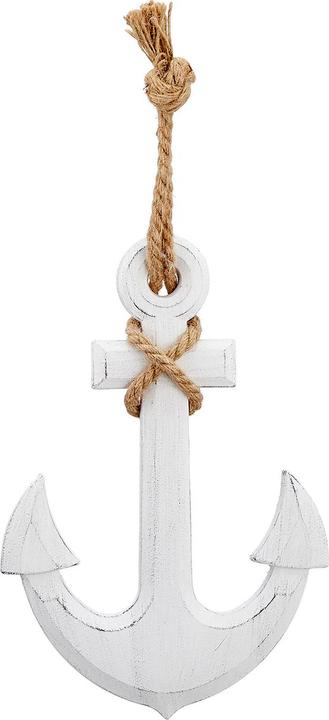 Natura Punto Deko Anker mit Seil zum Aufhängen, weiss, 32,5 x 22,5 x 1,5 cm