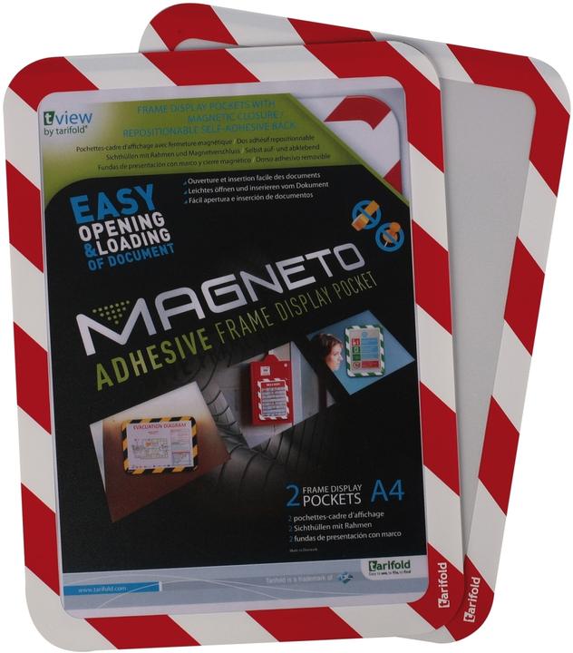 Produktbild Tarifold BIELLA Rahmen-Sichttafel Safety A4 rot/weiss selbstklebend (A4)