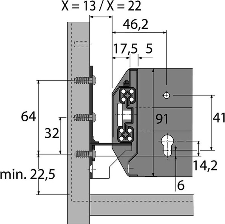 Produktbild Hettich Quadro Duplex 60 (1 Stk.)