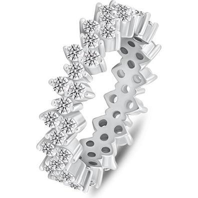 Brilio, Ring, Silver - Silver ring with sparkling zircons RI137W - Circuit: 54 mm, (54)