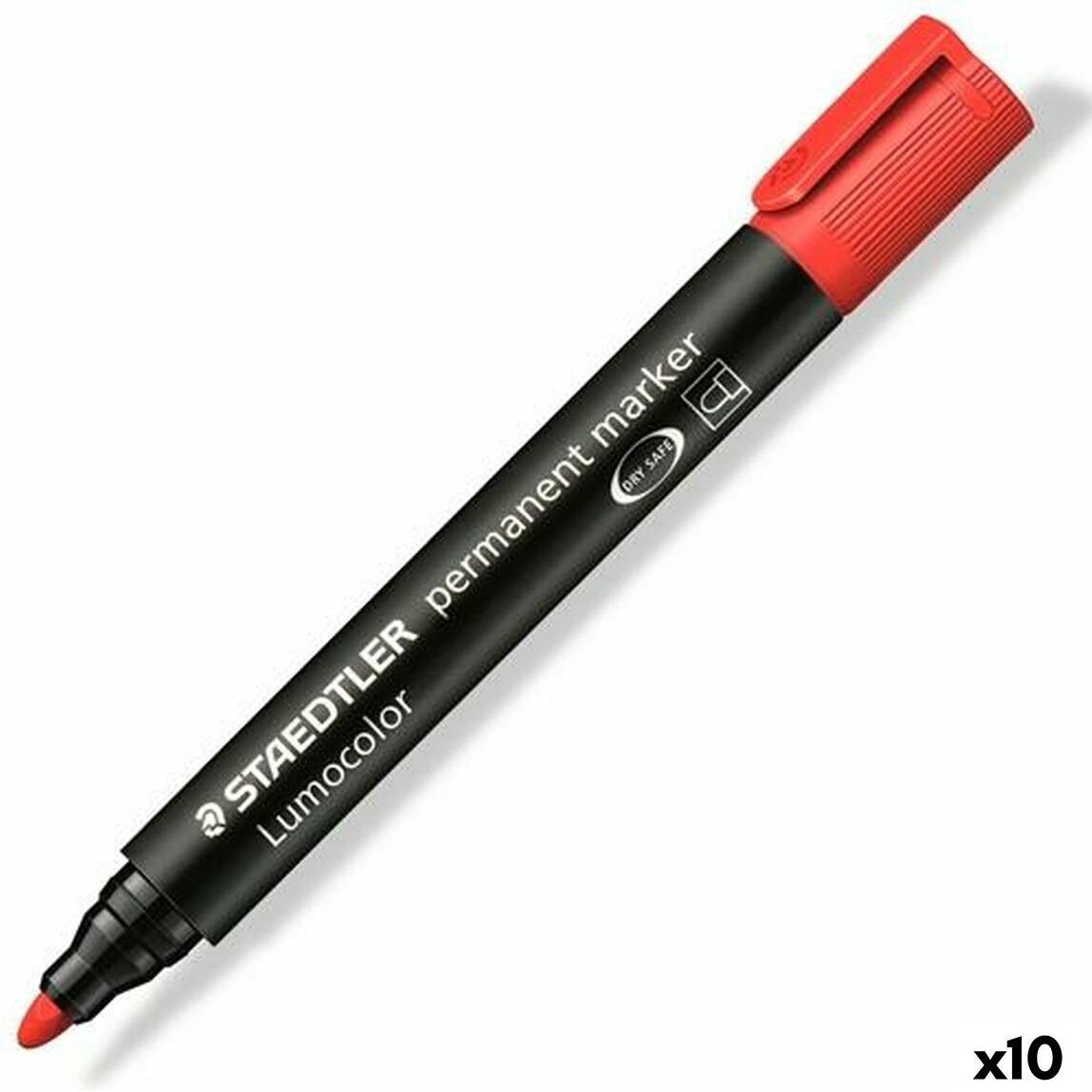 Staedtler, Marker, Marker Lumocolor perm (Rot, 2 mm, 10 x)