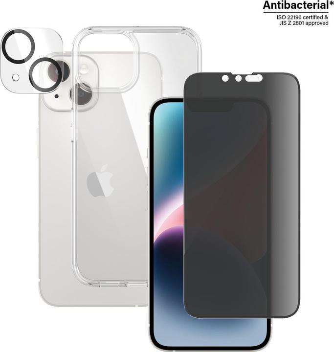 PanzerGlass 3 in 1 Privacy Schutzset (1 Stück, Apple iPhone 14)