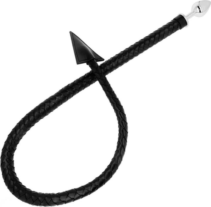 anal plug strap Ohmama Fetish Devil Tail Leather & Metal Butt Plug 7 cm