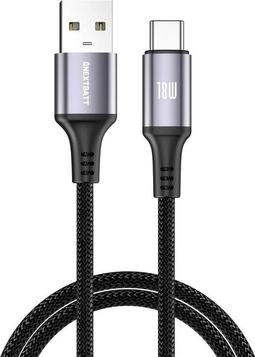 Nextbatt USB-A to USB-C Cable 18W, 2m - Black (2 m)
